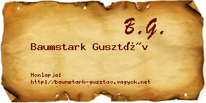 Baumstark Gusztáv névjegykártya